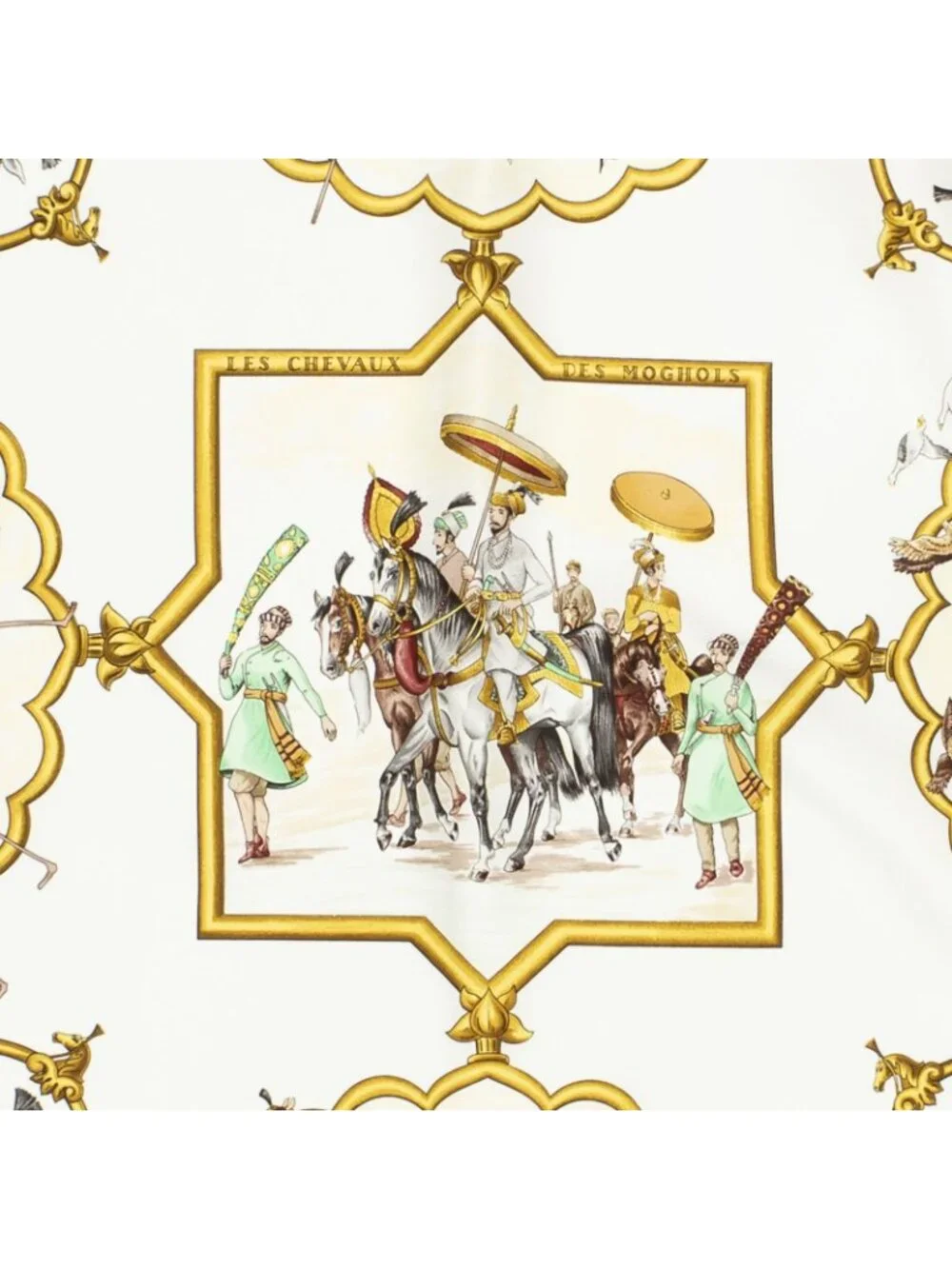 ★SOLD★ Hermes Scarf Gold Brown Silk - Picture 3 of 5